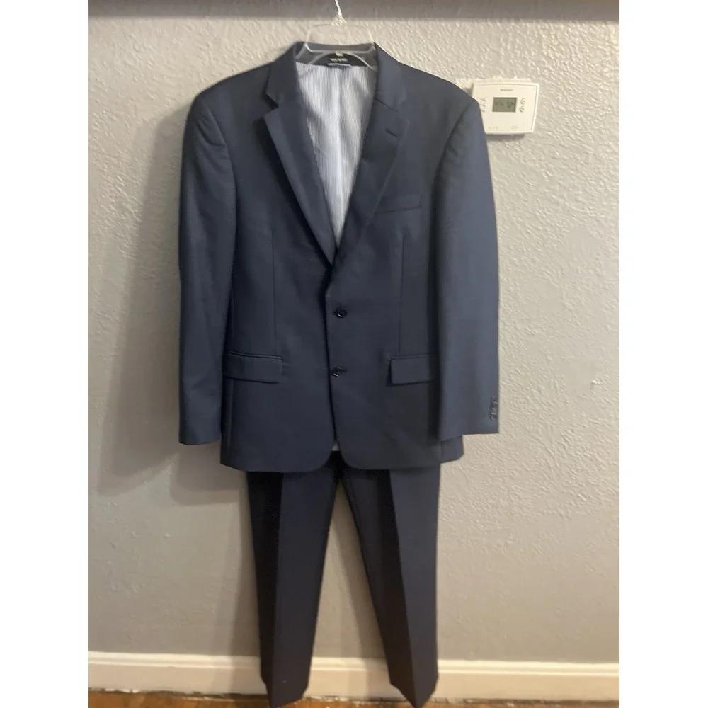 Tommy‎ Hilfiger Men's Blue Wool Suit Suit Size 40R Pants 35x31